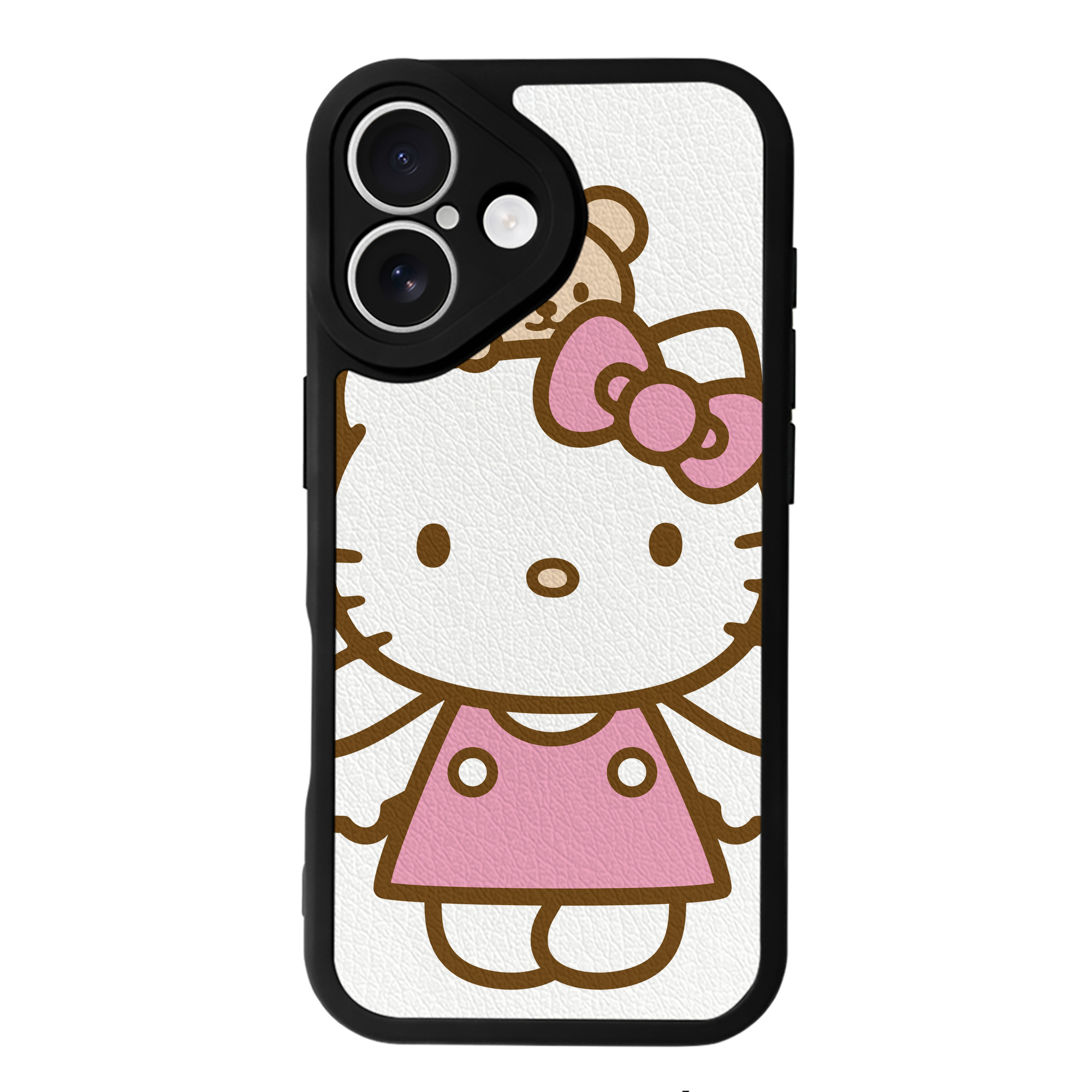 （画像用） Hello Kitty ハローキティ 【iPhone 16シリーズ対応】シリコンスマホケース（レザー調） 材質：シリコン